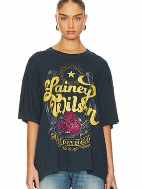 daydreamer lainey wilson hold my halo bell bottom country graphic oversized tee